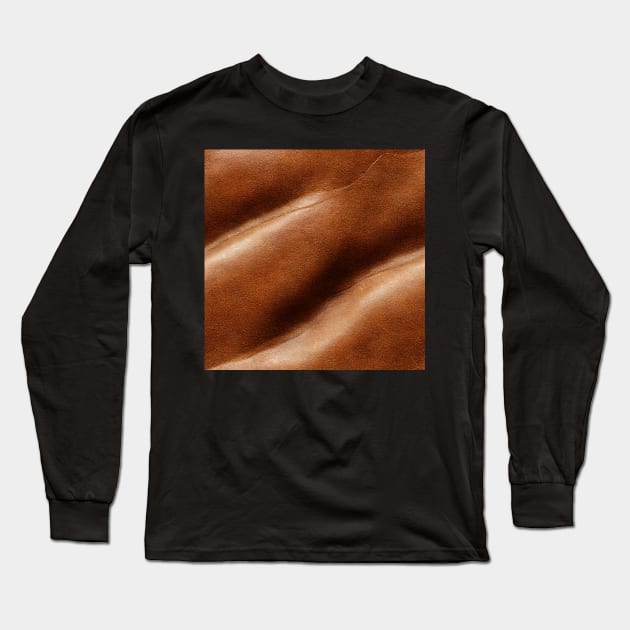 Brown Imitation leather, natural and ecological leather print #14 Long Sleeve T-Shirt by Endless-Designs